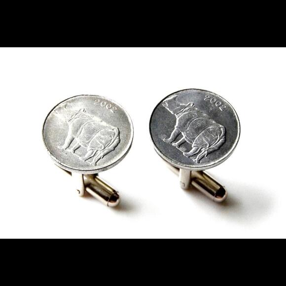 India Coin Cufflinks - Picture 2 of 4